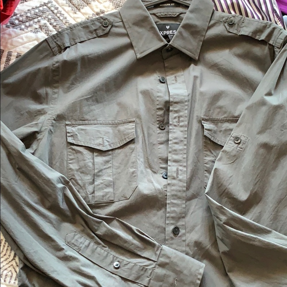 Grey Button Down